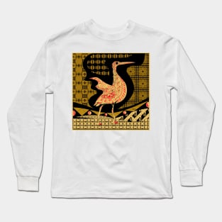 agami heron garza in ecopop talavera azulejo pattern in pop wallpaper art Long Sleeve T-Shirt